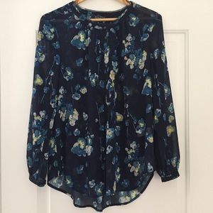 Lucky Brand Sheer Floral Blouse